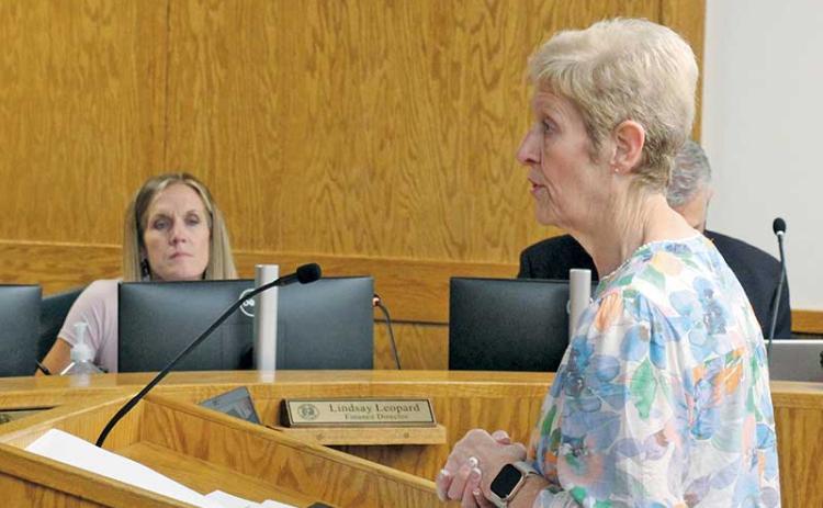 Press photo/Shelby Powell - Glenda Cook from Cullasaja Gorge Fire and Rescue requests a fire tax increase for the volunteer fire department.