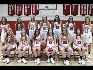 Press photo/Andy Scheidler - Franklin is set to tip off the 2019-20 season Saturday at Highlands. Front row, from left: Corey Burrell, Kandice Parker, Nevaeh Tran, Kyndell Burns, Taylor Carlton, Sydney Chapman. Back row: Tory Ensley, Chela Green, Sierra Wade, Canaan Drake, Sydney Williams, Makayala Brewer, Chesnie Berry.