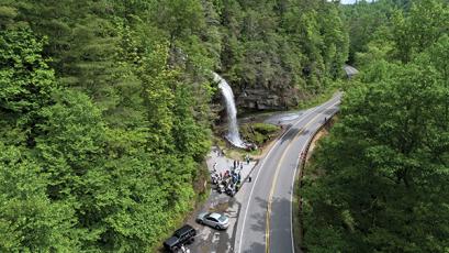 Photo/Eric Haggard - Highway 64 at Bridal Veil Falls will be closed to traffic from 9 a.m. to 6 p.m. each day and will operate in a one-lane pattern with a traffic signal overnight from March 29 to April 16.