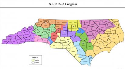 Congressional district map approved by the General Assembly, Feb. 17, 2022.