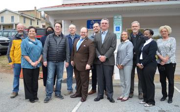 Press photo/Mia Overton - DMV Commissioner Wayne Goodwin and two members of his staff met Feb. 21 with local leaders to discuss issues at the Franklin drivers license office and possible solutions to shorten wait times.