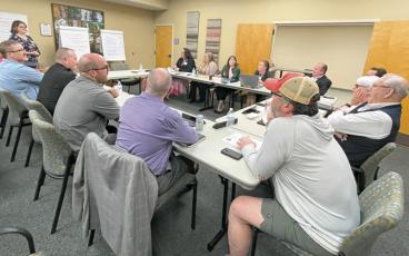 Press photo/Mia Overton The Franklin Town Council and department heads met Monday for a budget workshop.
