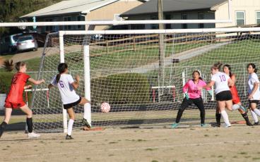 Press photo/Will Woolever Freshman goalkeeper Carramia Anthony-Ramos guards the net versus North Henderson March 27. 