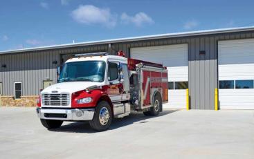 Press file photo - Franklin Fire & Rescue has requested funding for two new fire trucks. Pictured is one of the current trucks at the new substation that opened earlier this year on NP&L Loop.