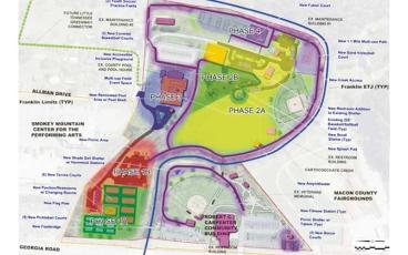 Graphic/McGill Associates - The approved plan for improvements at the Macon County Rec Park.