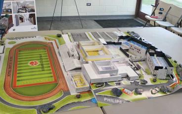 Press photo/Thomas Sherrill - A model of the planned new Franklin High School was on display during a public input session on Oct. 19.