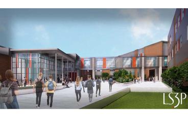 Image/LS3P - A rendering of the proposed new Franklin High School.