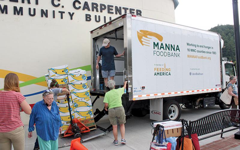 The Macon Program for Progress and MANNA Food Bank teamed up for another pop-up food bank on Monday.