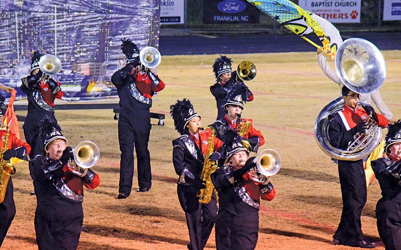 The Franklin High School marching band had to completely revamp their program for the event.