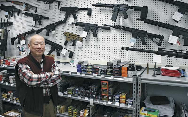 Press photo/Andy Scheidler - Jeff Wang, owner of Jeff’s Ammo & Guns, said he had a run on weapons and ammunition when concern over the coronavirus spiked.