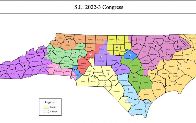 Congressional district map approved by the General Assembly, Feb. 17, 2022.